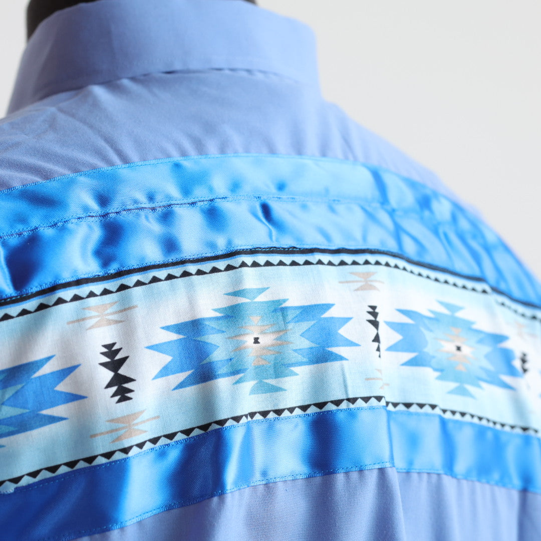 Phoenyx Designs Dusty Blue Southwest Ribbon Shirt