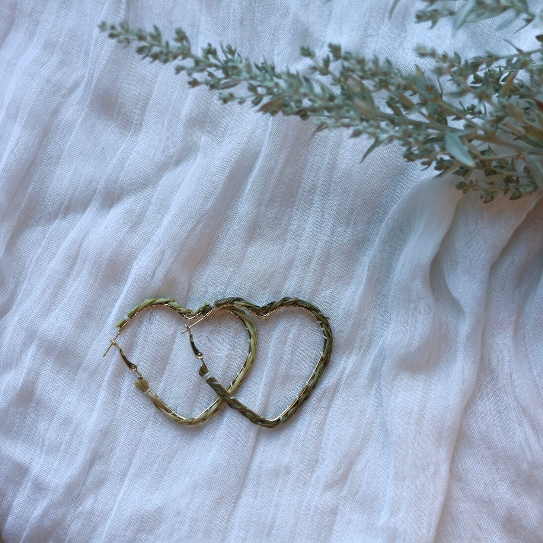 Prairie Beads Sweetgrass Hoop Earrings