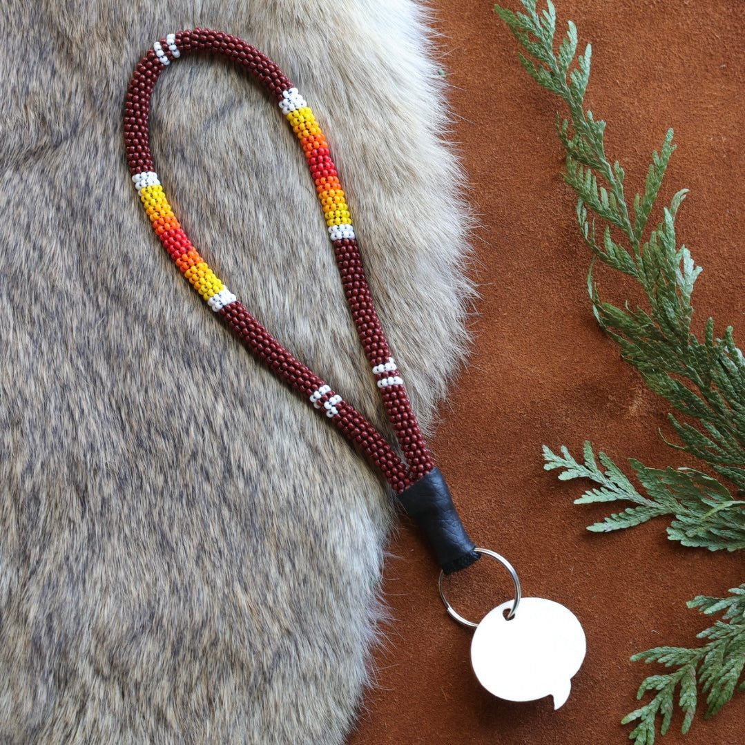 Unique Beadz Fire Beaded Wrist Lanyards