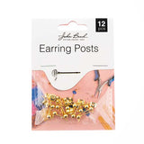 Must Have Findings - Earring Post w/5mm Ball Gold 12pcs