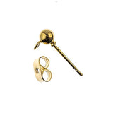 Must Have Findings - Earring Post w/5mm Ball Gold 12pcs