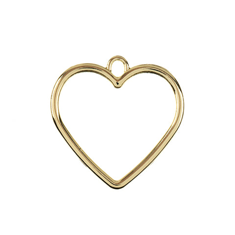 Beadwork Findings Gold Pendant Heart 25x25mm 5pcs