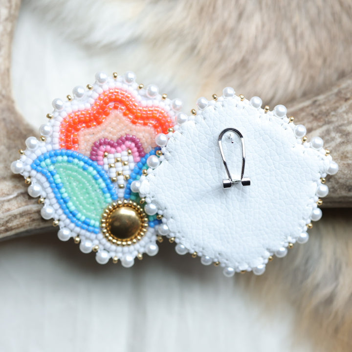 Keegan W. Bright Floral Beaded Earrings
