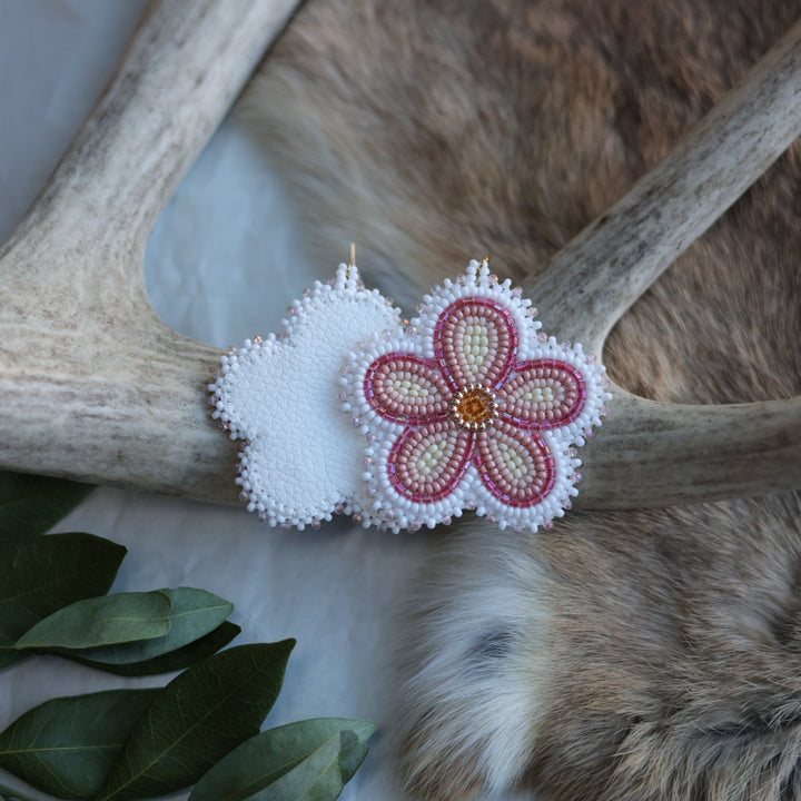 Keegan W. Pink Floral Beaded Earrings