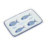 Abbott Multi Fish Blue Medium Rectangle Plate