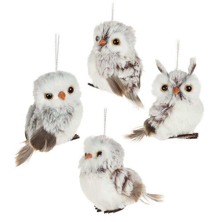 Abbott Small Fluffy Owl Ornaments