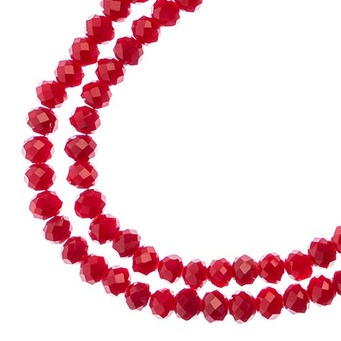 Crystal Lane Rondelle 2 Strand 7in (apx110pcs) 3x4mm Opaque Red