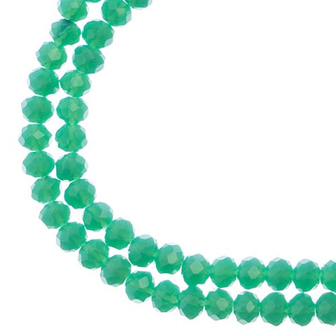 Crystal Lane Rondelle 2 Strand 7in (apx110pcs) 3x4mm Opaque Turquoise Green
