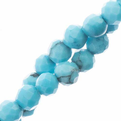 Earth's Jewels 2mm 2Strands x 7in Round Natural Turquoise apx 180pcs