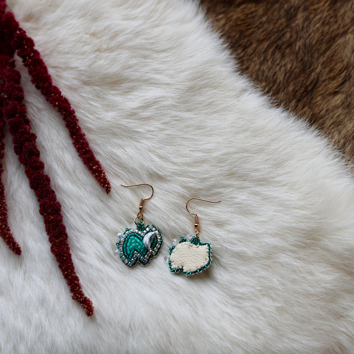 Mercedes G. Mini Bison Beaded Earrings