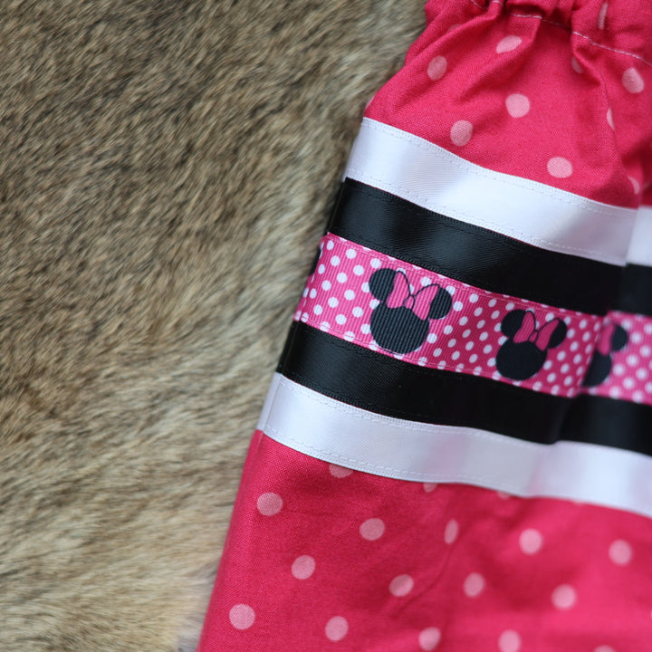 Adeline C. Pink Polka-dot Toddler Ribbon Skirt