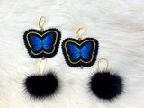 Beth Rose Designs Matte Black Butterfly Earrings