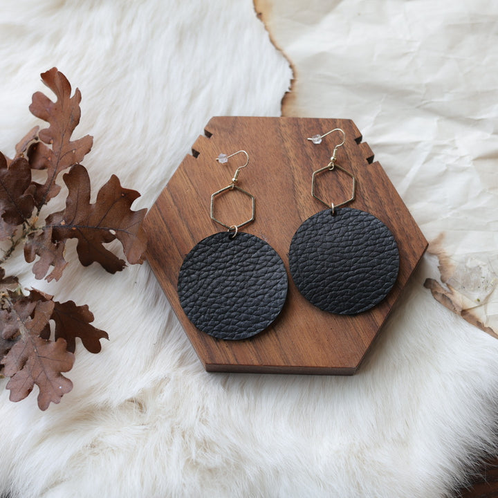 1885 Leather Co. Hexagon Drop Earrings
