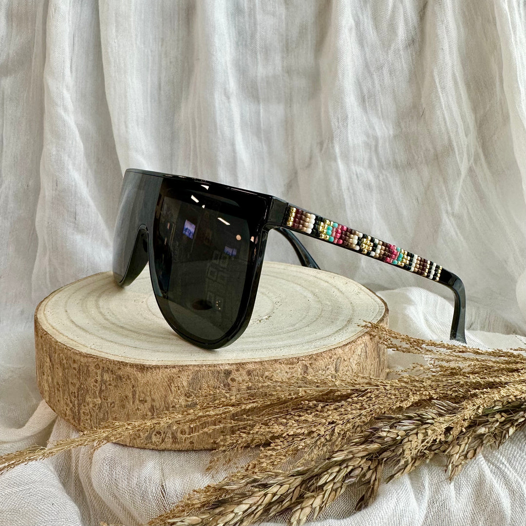 Rebelina Oversized Beaded Sunglasses