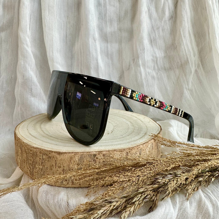 Rebelina Oversized Beaded Sunglasses