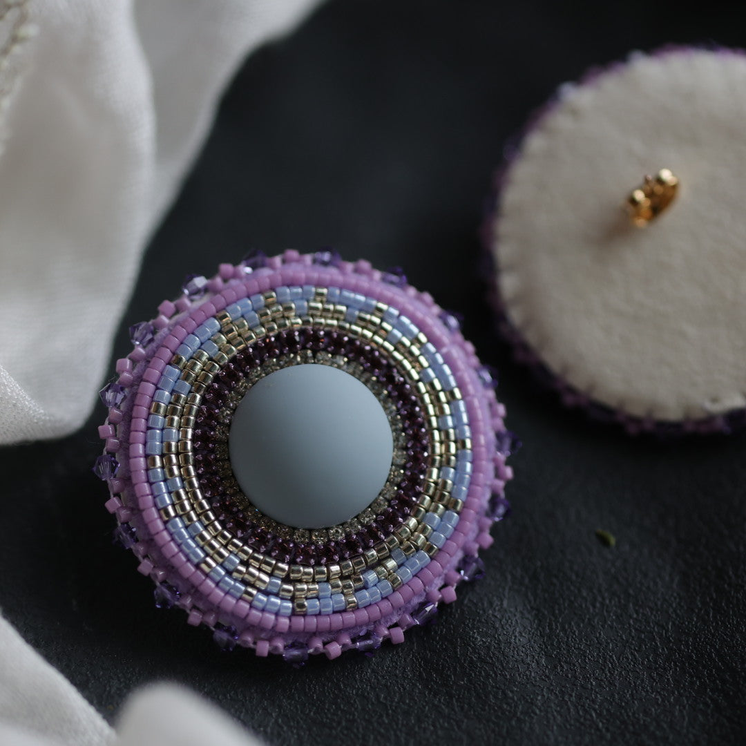 Beth Rose Designs Round Purple Beaded Earrings