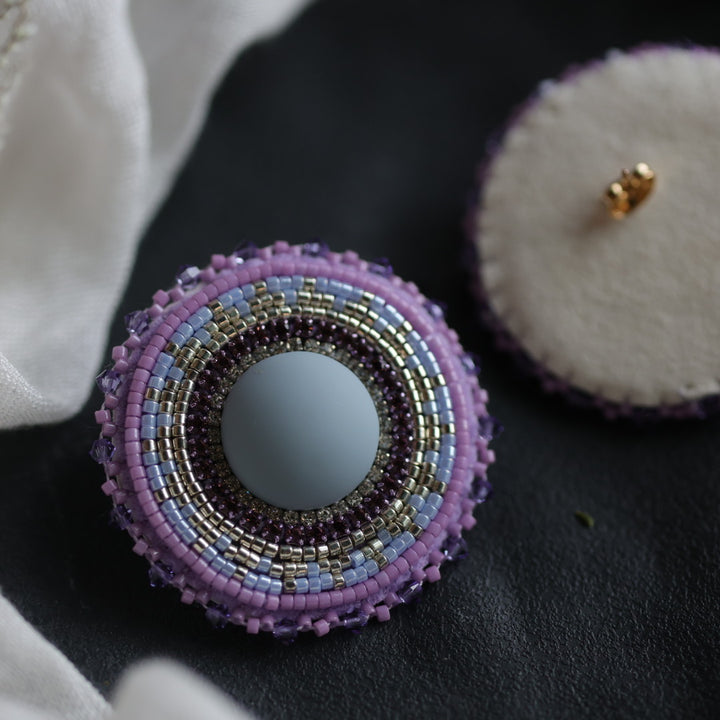 Beth Rose Designs Round Purple Beaded Earrings