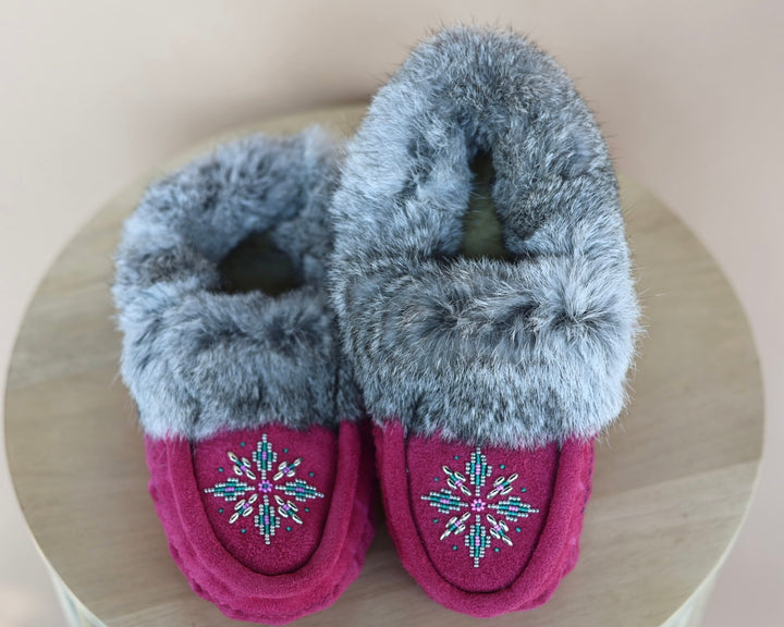 Ironstar Co. Pink Moccasins With Snowflake Detail