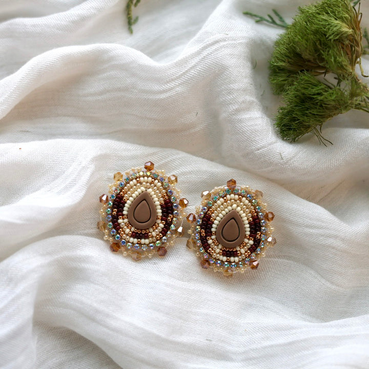 Prairie Beads Neutrals Beaded Earrings