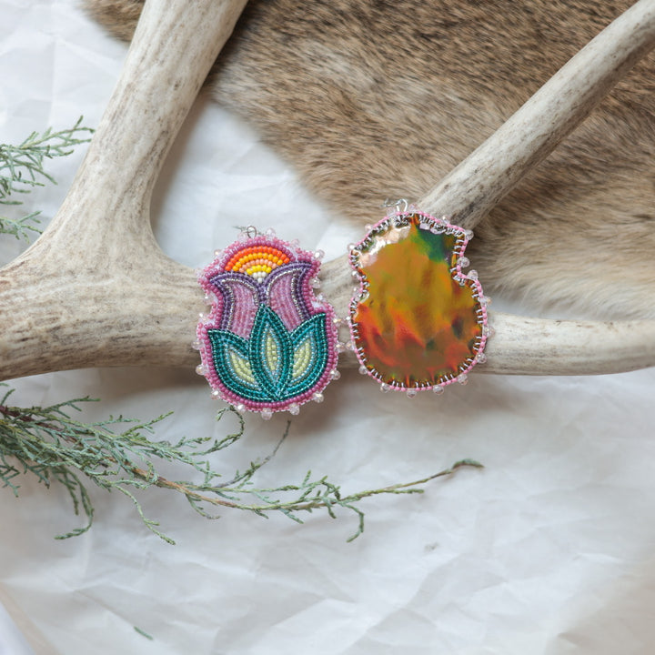 Keegan W. Tulip Beaded Earrings
