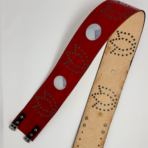 4" Handmade Red Leather Belt