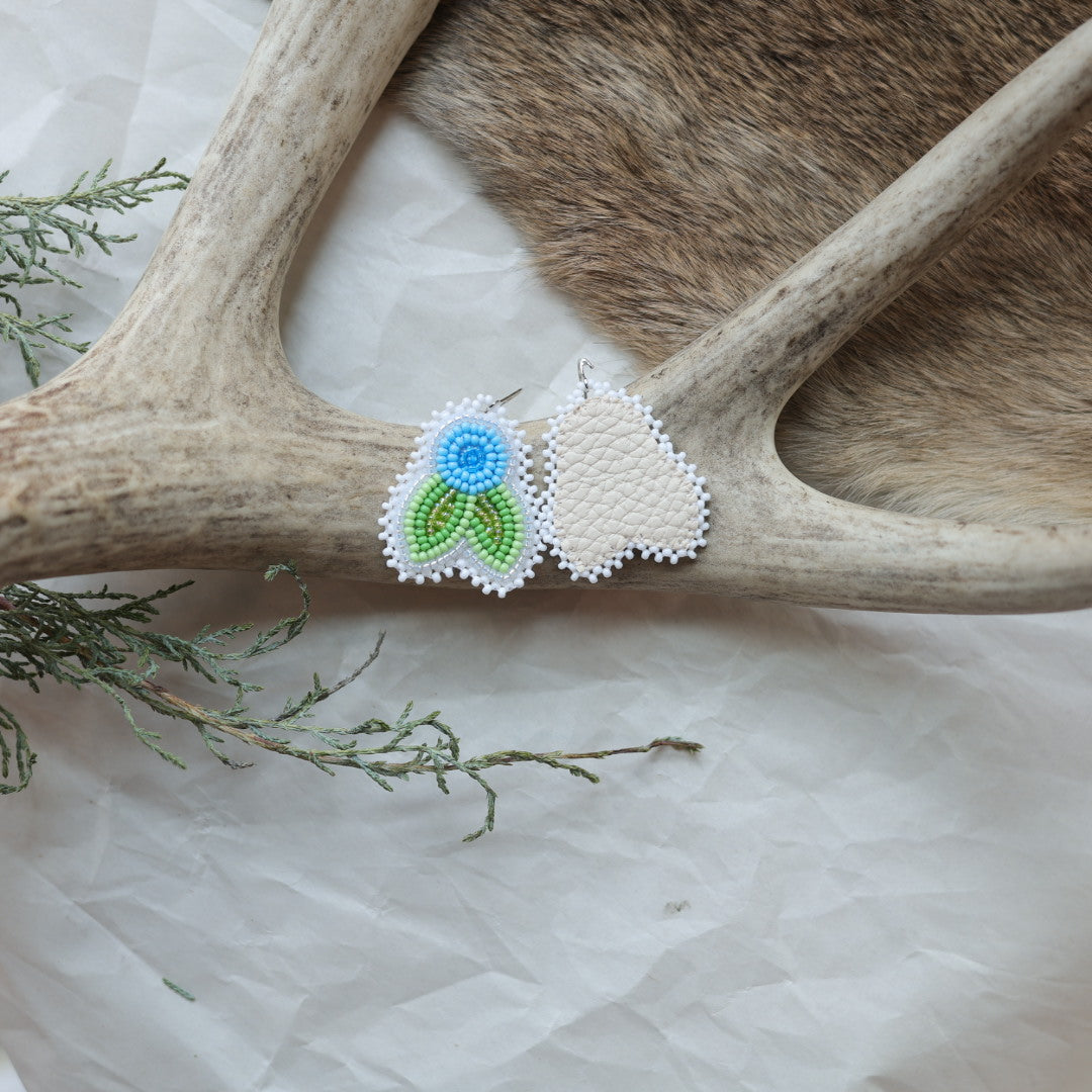 Keegan W. Beaded Saskatoon Berry Earrings