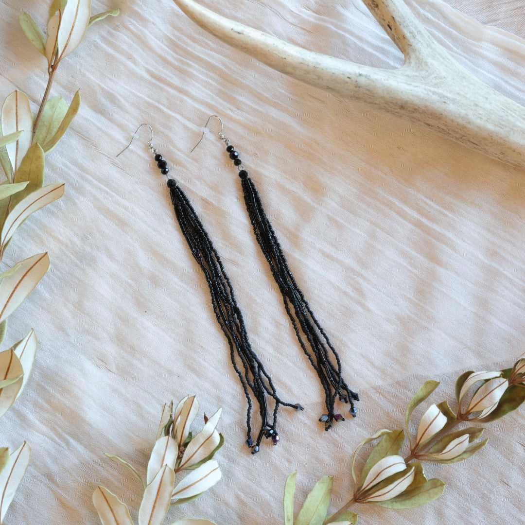 Dee Iyapes 6-Strand Simple Fringe Earrings