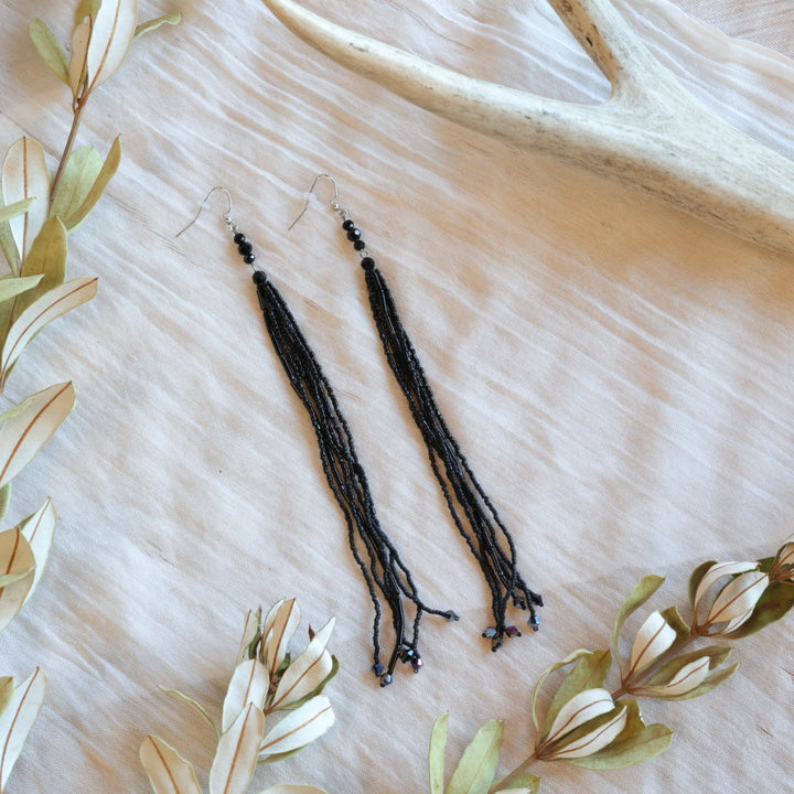 Dee Iyapes 6-Strand Simple Fringe Earrings