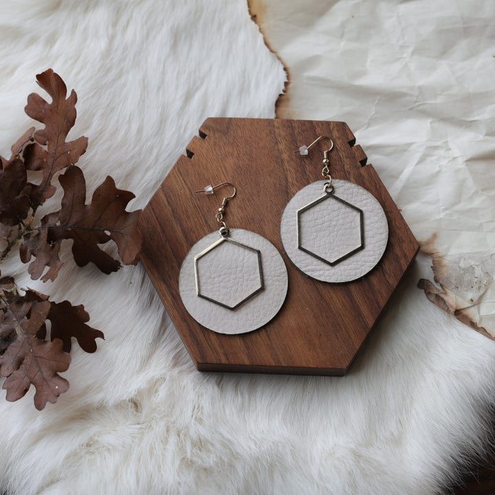 1885 Leather Co. Round Leather Drop Earrings