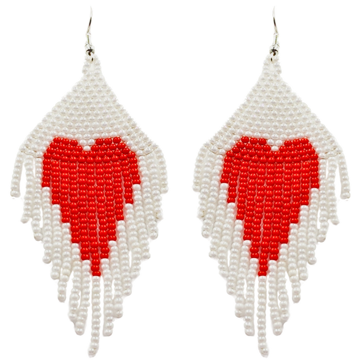 Tribal Root Heart Earrings