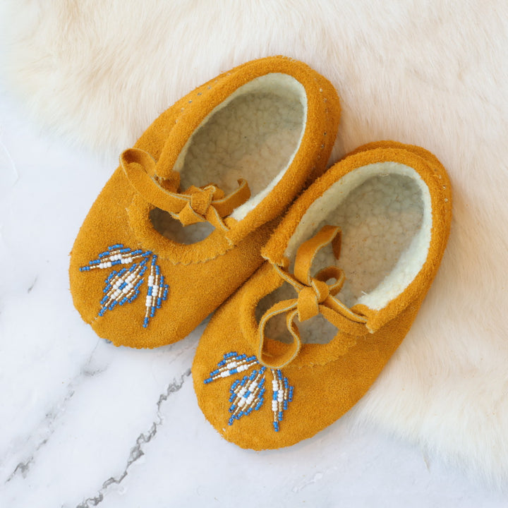 T. Sullivan Toddler Blue & Gold Diamond Ballerina Slipper