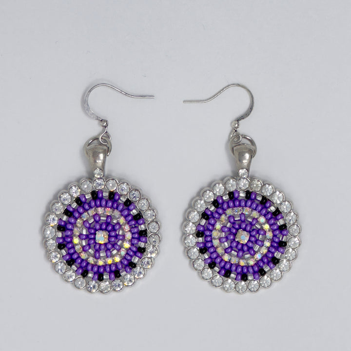 Helen Oro Rhinestone Beaded Earrings