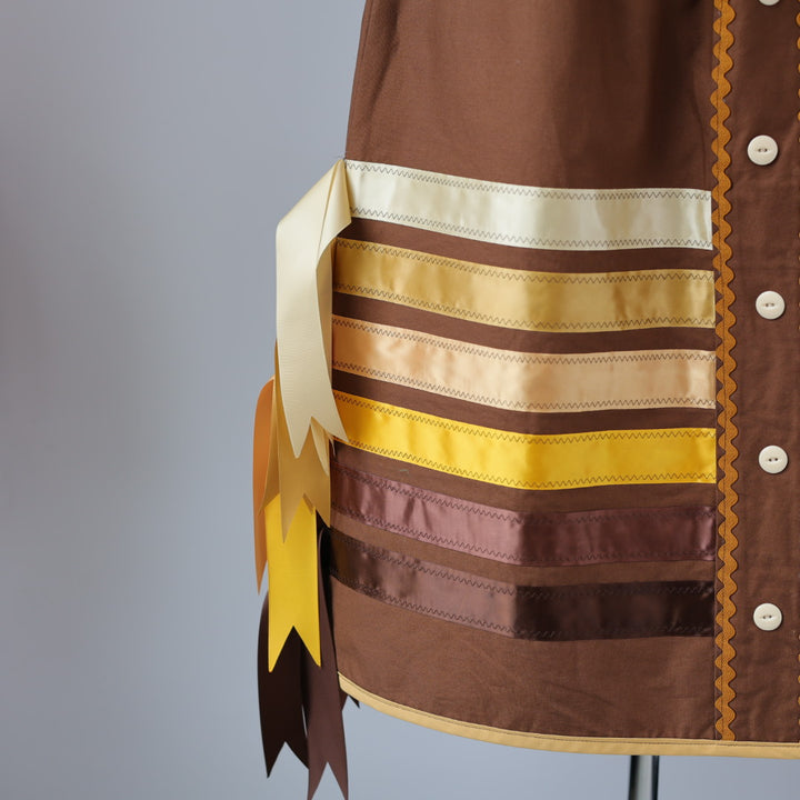 Vi's CREE-ations Brown Button Panel Ribbon Skirt