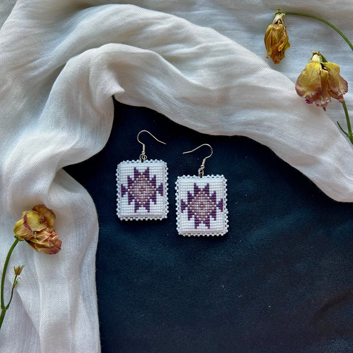 Beth Rose Designs Sage & Gold Loomed Earrings