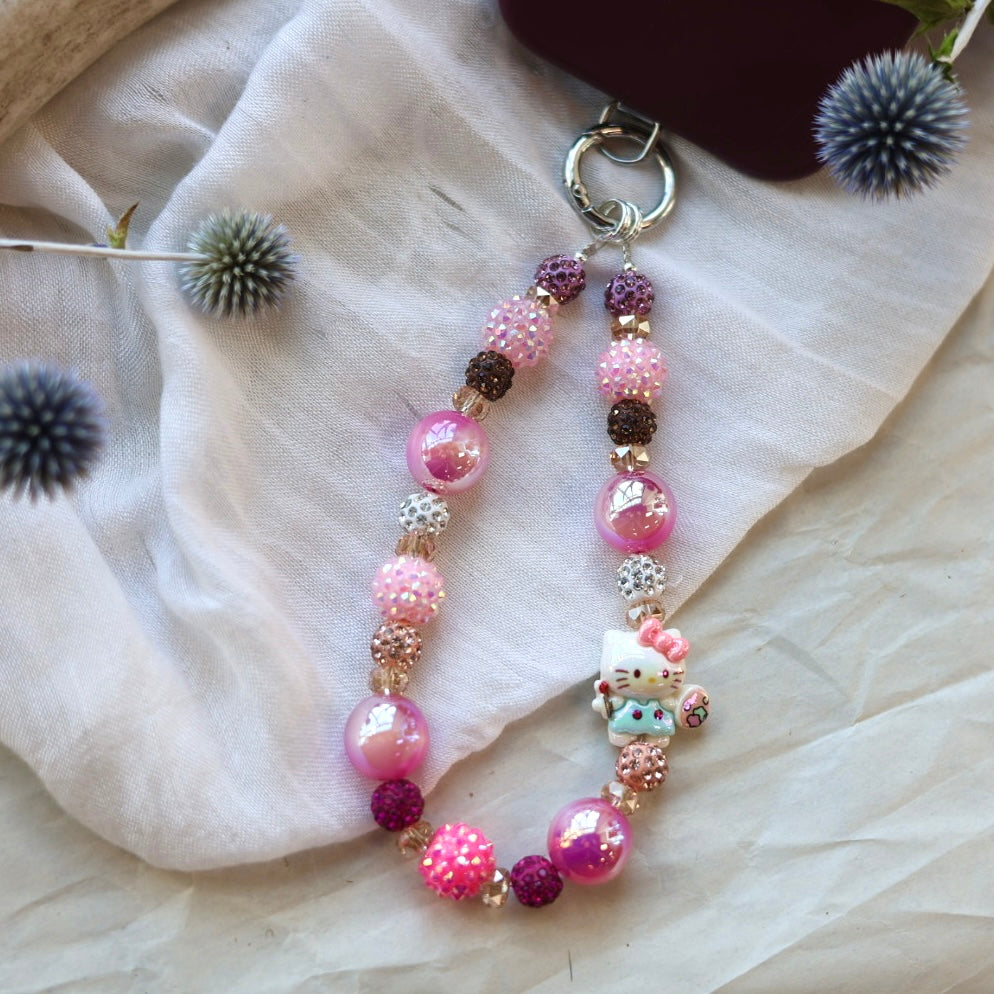 Beaded Blends Pink Beaded Phone Charms