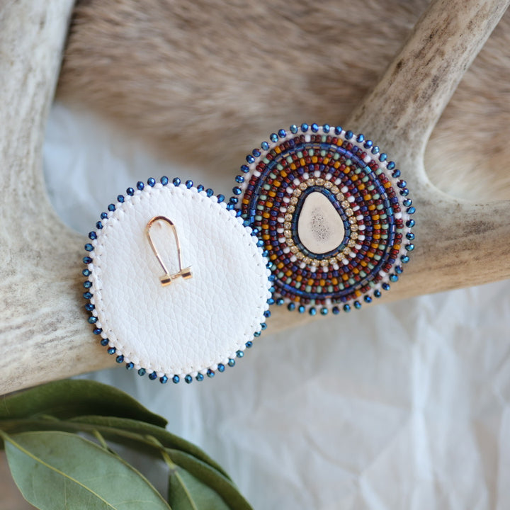 Keegan W. Moody Elk Antler Beaded Earrings