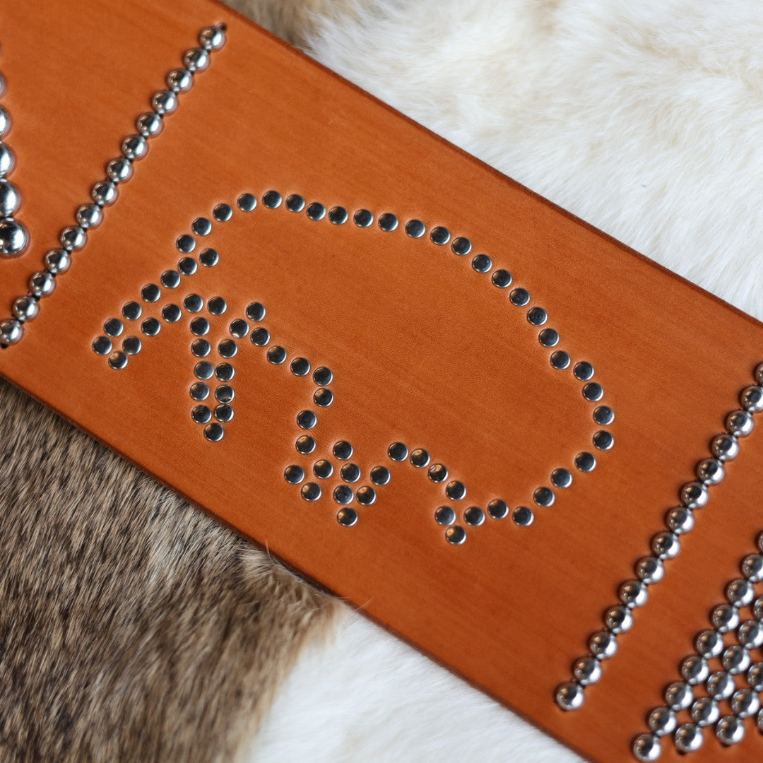 Iskotew Pahkekin 42" Bison Brown Leather Belt