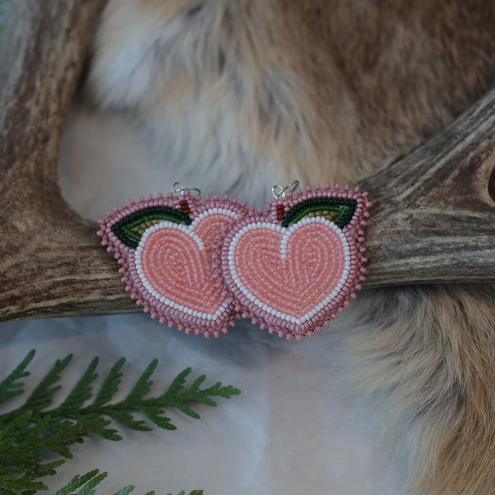 Keegan W. Beaded Peach Earrings