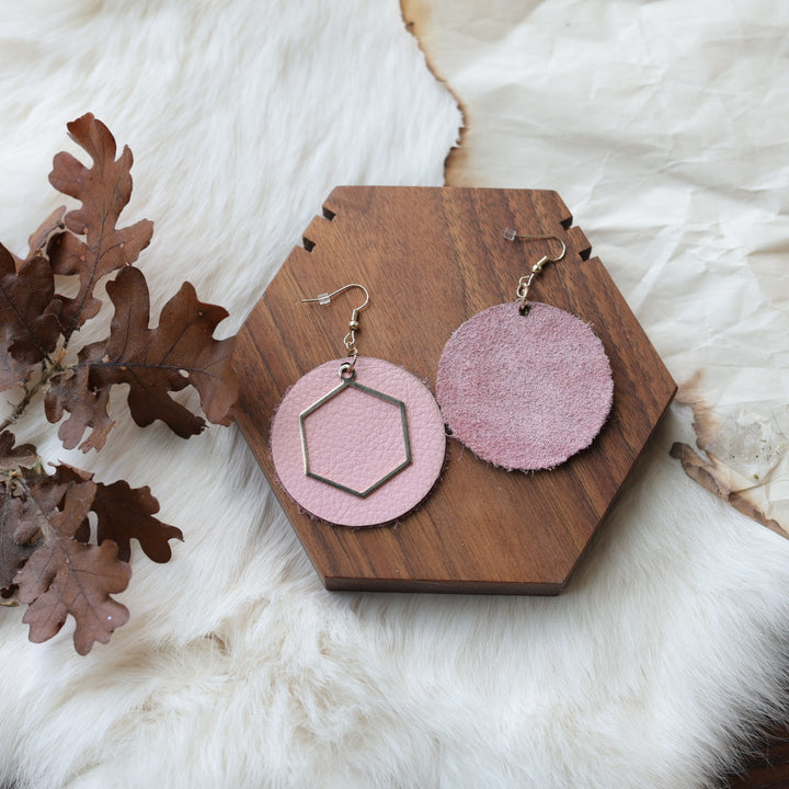 1885 Leather Co. Round Leather Drop Earrings