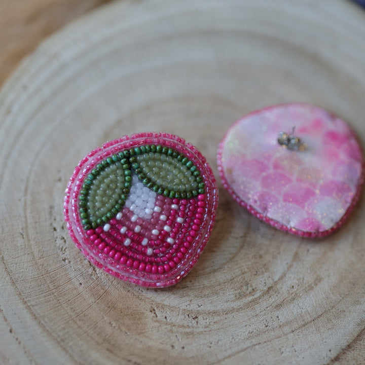 Jess S. Beaded Strawberry Earrings