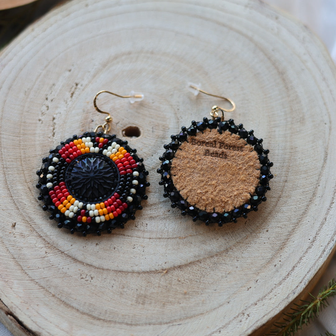 Boreal Forest Beads Beaded Round Earrings