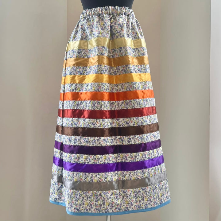 Carol B. Floral Ribbon Skirt