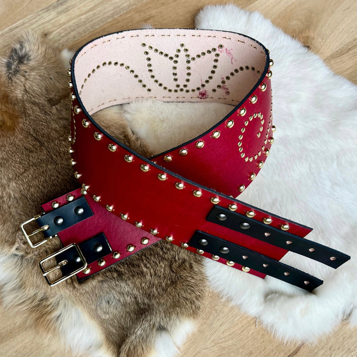 Iskotew Pahkekin 40" Red Leather Belt