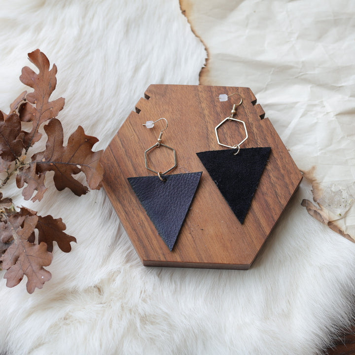 1885 Leather Co. Hexagon Drop Earrings