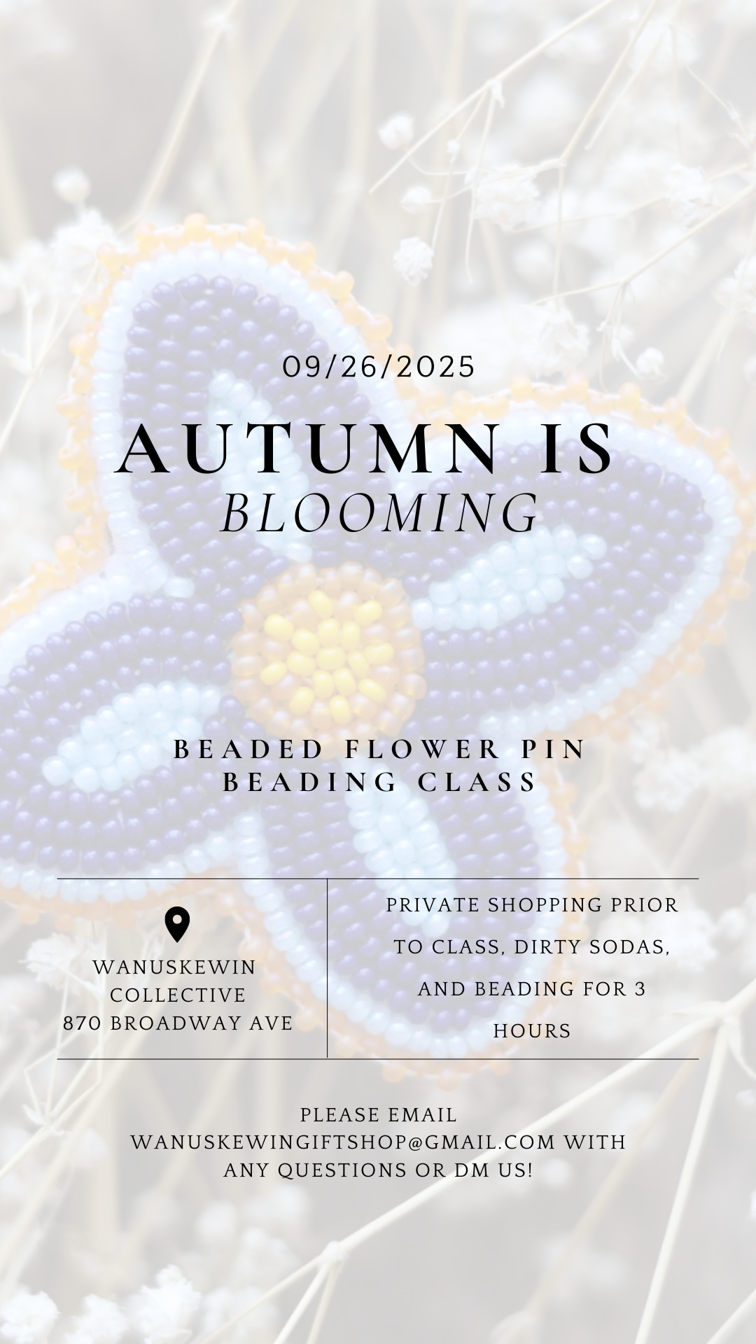 Autumn is Blooming Beading Class