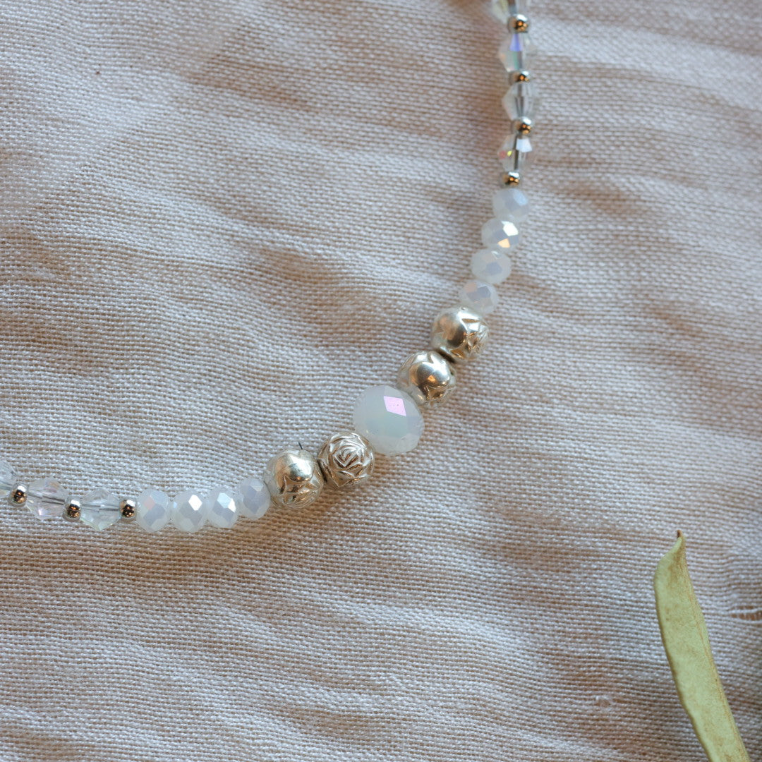 Dee Iyapes Crystal Dentalium Necklace & Earrings