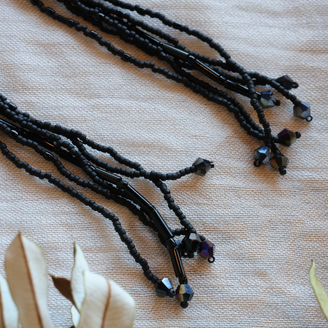 Dee Iyapes 6-Strand Simple Fringe Earrings