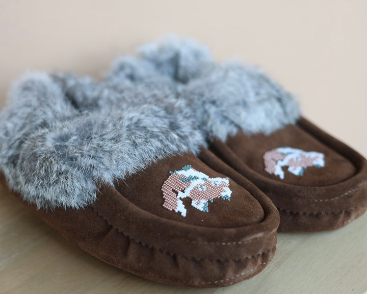 Ironstar Co. Brown Moccasins With Fox Detail