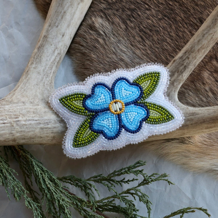 Keegan W. Blue Floral Beaded Hair Clip