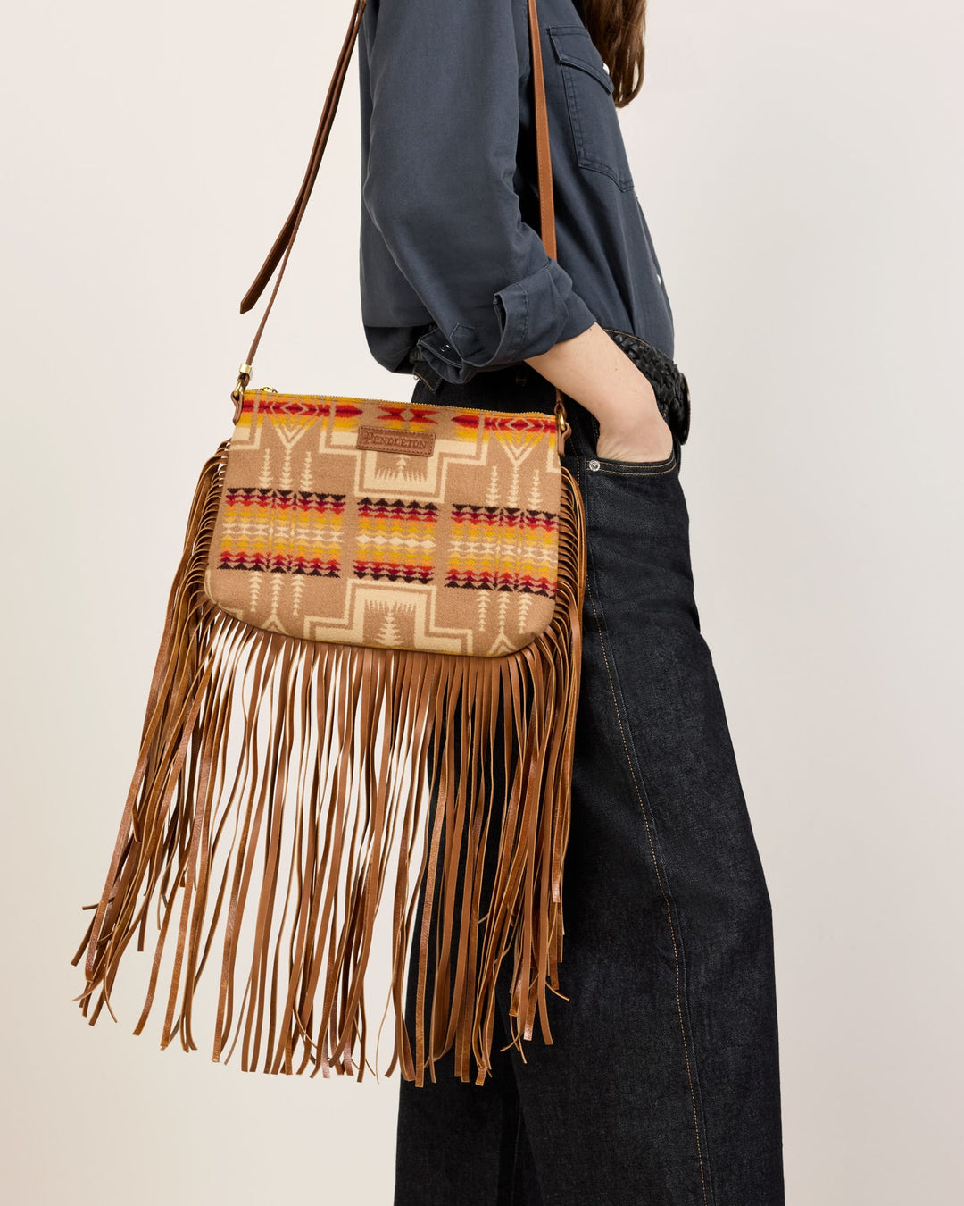 Pendleton Look West Fringed Crossbody Bag